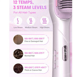 برس بخار شیگلم مدل Hydra Shot Steam Straightening Brush Pro | صافکننده حرفهای مو با فناوری بخار نانو