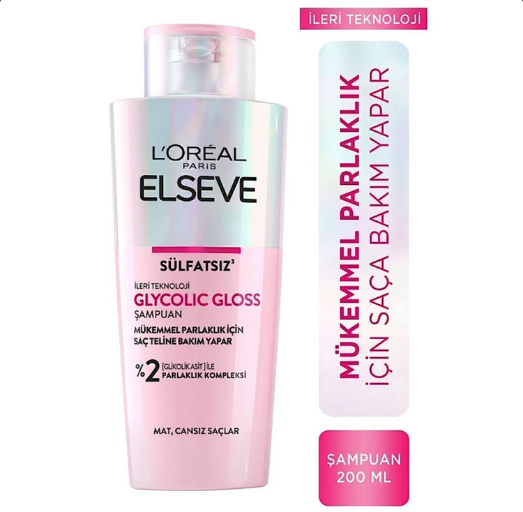 شامپو بدون سولفات براق کننده مو ELSEVE مدل GLYCOLIC GLOSS