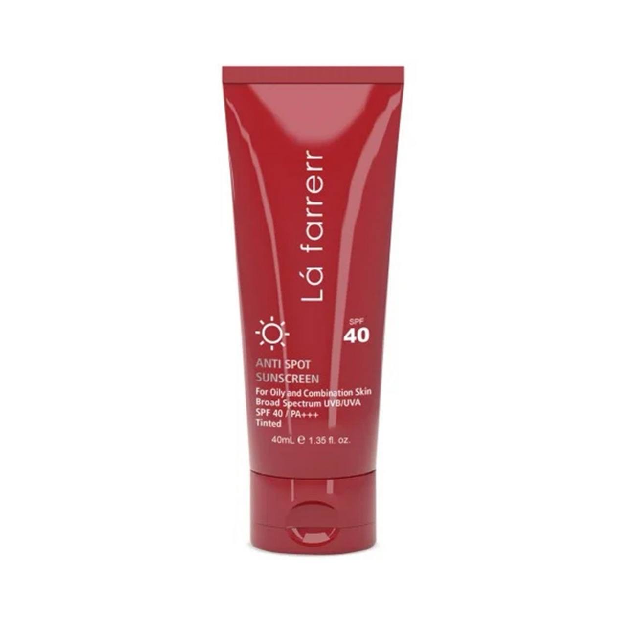 ضد آفتاب و ضد لک رنگی لافارر SPF40 مناسب پوست چرب و آکنه دار حجم 40 میلی لیتر